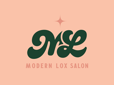 Modern Lox Salon Logo branding hair salon hair salon branding hair salon logo indiana indianapolis indy logo lox ml modern lox primary logo retro retro brand retro font retro logo retro type salon brand salon logo typography