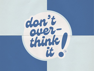 Don't Overthink It Graphic checker checkered design cursive dont overthink indiana indianapolis indy overthink overthinking retro font script font social graphic type typography