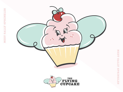 Sally Sprinkles The Flying Cupcake Mascot bakery bakery brand bakery logo cupcake cupcake brand cupcake clipart cupcake illustration cupcake logo cupcake mascot design flying cupcake illustration indiana indianapolis indianapolis food indy indy bakery indy food logo the flying cupcake