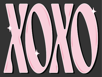 XOXO Typography dripping type indiana indianapolis indy retro type social graphic sparkle sparkling type type typography typpe treatment valentines day xoxo