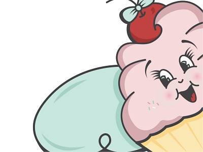 The Flying Cupcake Mascot Illustration