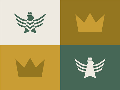 Golden Eagle Creative Brand Marks abstract eagle brand marks branding suite color blocks crown icon crown logo eagle eagle logo gold logo green logo icons illustration illustration icons indiana indianapolis logo masculine icons nature nature logo video production logo