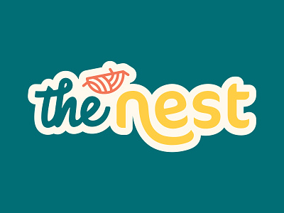 The Nest Primary Logo abstract cafe cafe logo children children logo colored type colorful branding colorful logo family handdrawn handwritten indiana indianapolis indy kids logo logo playful logo primary logo type typography