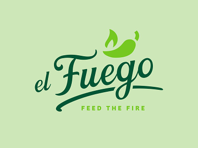 El Fuego Logo brand design chili el fuego food food truck food truck logo green logo hot food hot logo indianapolis indy logo logo design logos mexican food mexican logo