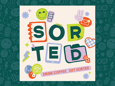 Sorted Podcast Cover Art branding colorful podcast creative podcast creatives design podcast entrepreneur graphic designer howdy illustrations podcast podcast art podcast cover podcast cover art podcast for creative sorted sorted podcast