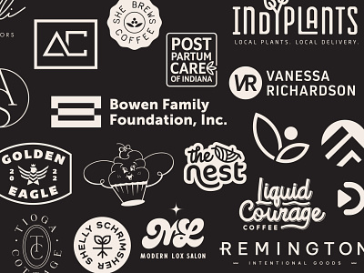 Logo Roundup pt. 2 for 2022 badge blocky bold branding complex icon illustration indianapolis indy linear logo logo compilation logo roundup minimal simple symbol thick typography unique unused concept