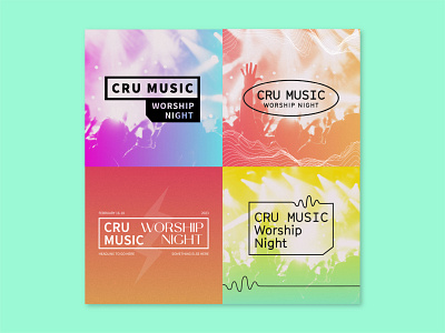 Worship Night Logo christian church church logo concert logo cru cru music gradient grain indiana indianapolis indy lightshow logo music music logo typography worship worship night