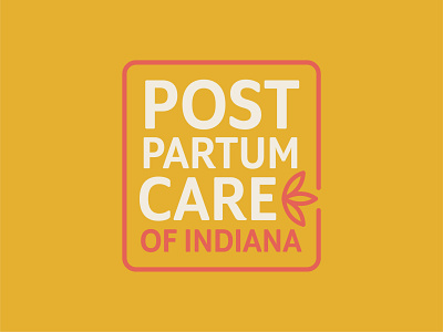 Postpartum Care of Indiana Badge Design baby badge bold branding colorful doctor gyn healthcare indiana indianapolis indy logo nurse ob obgyn petals postpartum pregnancy pregnant typography