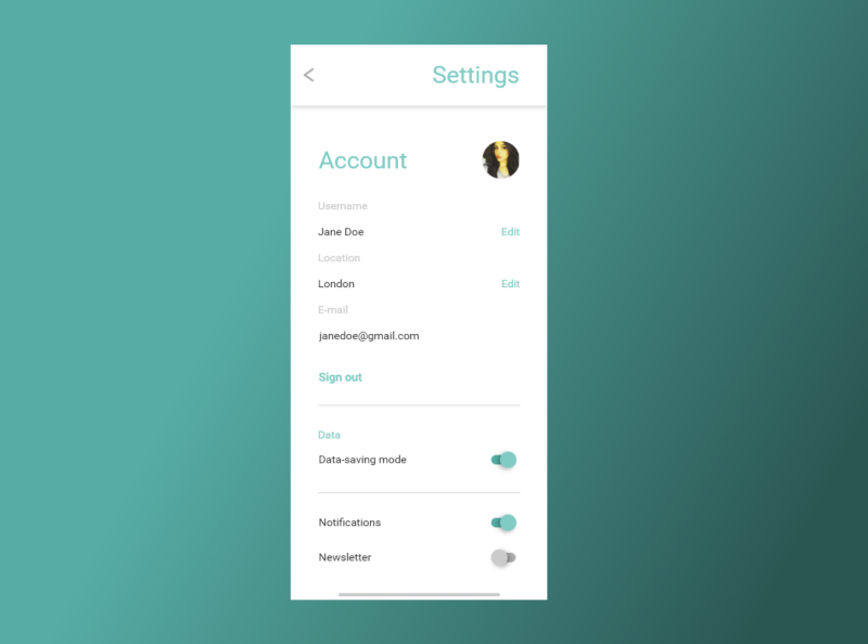 Settings page UI design by Oladotun on Dribbble