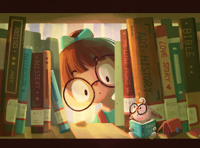 Nice To Meet You book cartoon character girl illustration library light rabbit