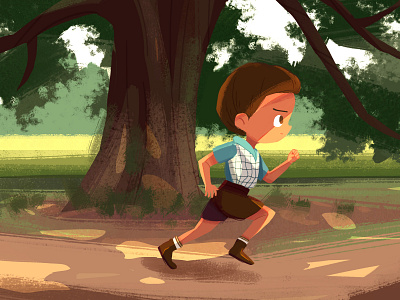 Forrest Gump boy character illustration movie run