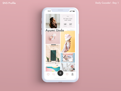 SNS Profile, Day 1 of Daily Cocoda app profile sns ui