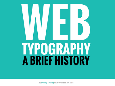 Web Typography: A Brief History