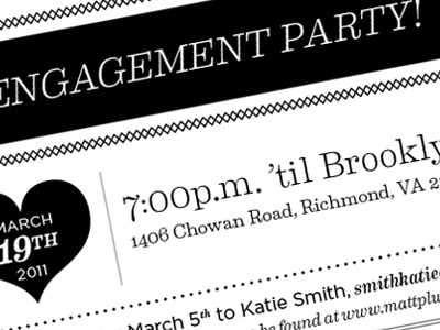 Engagement Party Invite black print typography