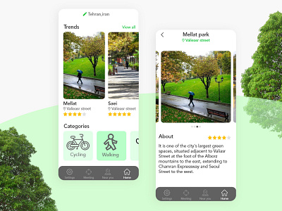 Parks design green iran park tree ui uiux ux world