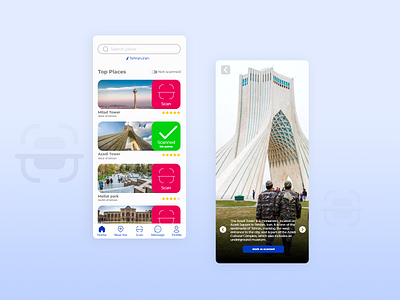 Ar tourism app app augmented reality augmentedreality concept green iran ui uidesign uiux world