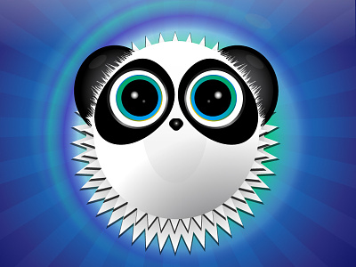 Pandapuffer character creature illustration logo