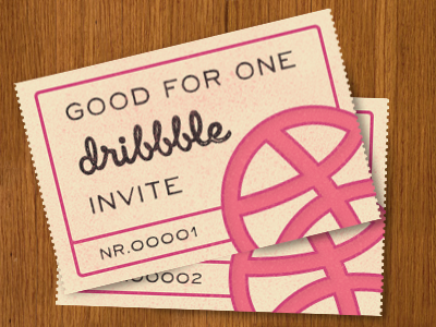 Good for one dribbble invite dribbble dribbble invite invited spare dribbble ticket vintage ticket