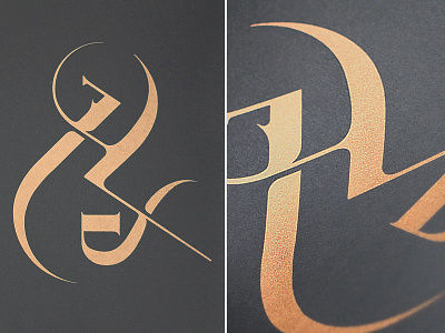 and/persand ampersand and bodoni copper lettering metallic poster print screenprint type typography