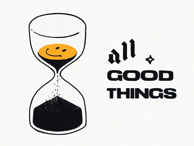 All Good Things design hourglass icon illustration pin smiley