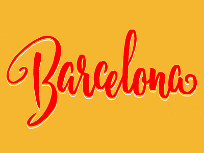 Barcelona brush lettering script type typography