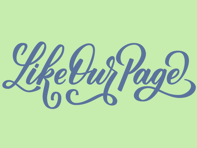 Like Our Page swash script social media typography type vector lettering