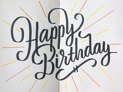 Birthday Lettering brush lettering handlettering lettering script type typography