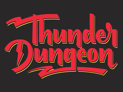 Thunder Dungeon Wordmark custom typography lettering logo type workmark