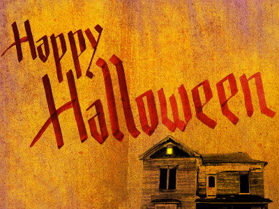 Happy Halloween brush stroke halloween lettering type