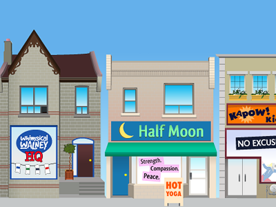 Store Fronts illustration work out yoga