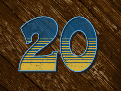 I got 20 on it lettering line gradient numerals type western