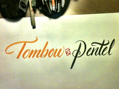 Tombow vs Pentel calligraphy lettering pentel tombow type