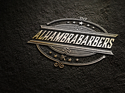 alhambarbers badge branding illustration illustrator lettering logo design minimal retro badge typography vintage