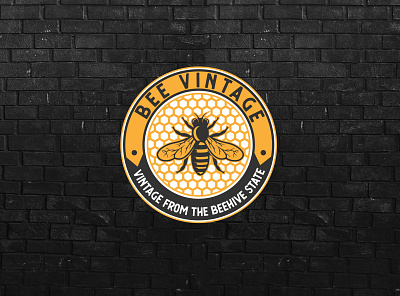 Bee Vintage Logo Design badge branding illustration illustrator lettering logo logo design minimal retro badge vector vintage