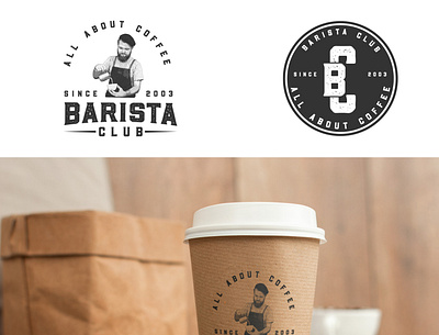 Barista Club Coffee Branding branding coffee illustrator lettering logo logo design minimal retro badge typography vector vintage