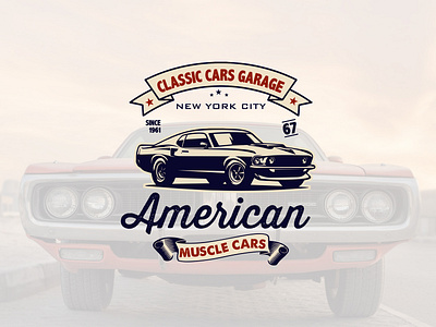 Classic Cars Garage badge branding design flat illustration illustrator lettering logo logo design retro badge type typography vector vinatge