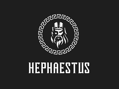 Hephaestus black design god inspiration logo vector white