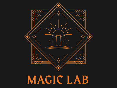 magic lab ai black branding design gold illustration inspiration lab logo magic mushroom