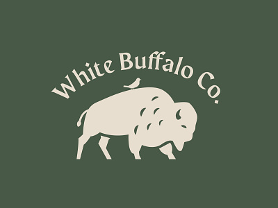 white buffalo ai bird buffalo green illustration inspiration logo vector