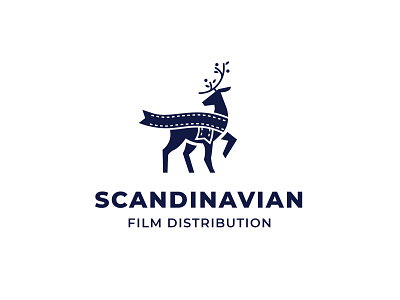 scandinavian deer cinema deer design film illustration inspiration logo scandinavian vector