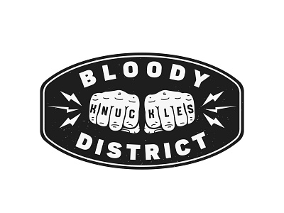 Bloody knuckles district badboys bloody design grange illustration inspiration knuckles logo vector