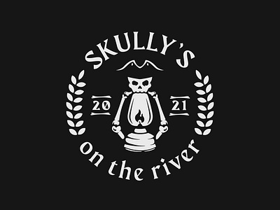 Skully ai black blackandwhite design fire illustration inspiration lantern logo pirate skull vector white