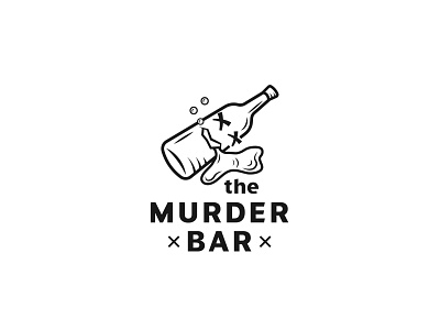 the murder bar ai alcohol bar black bottle design illustration inspiration logo murder typography vector white