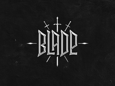Blade black blade chrome design game illustration letter lettering logo sword vector
