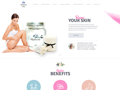 Website Redesign! for women body care products care clean creative fitness homepage design love pink products prototypes vector website women