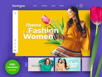 FREE PSD (Premium) - Bomique Boutique Theme - Website Template