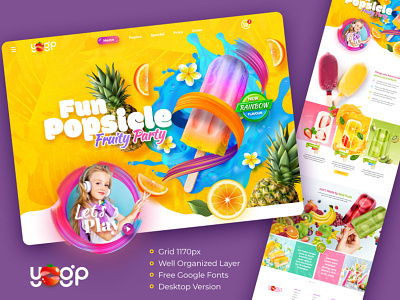 FREE PSD (Premium) - Ice Cream Fun Theme Website