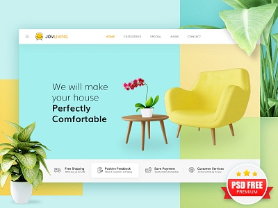 Sofa / Furniture Theme e-CommerceDesign e commerce design free psd free psd mockup free psd template free psd web design free website template furniture website sofa website design