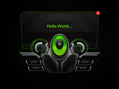 futuristic black green ui