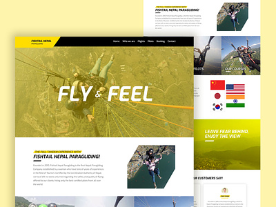 Fishtail Paragliding Website adobexd adventure fly nepal paragliding pokhara ui uiux ux website